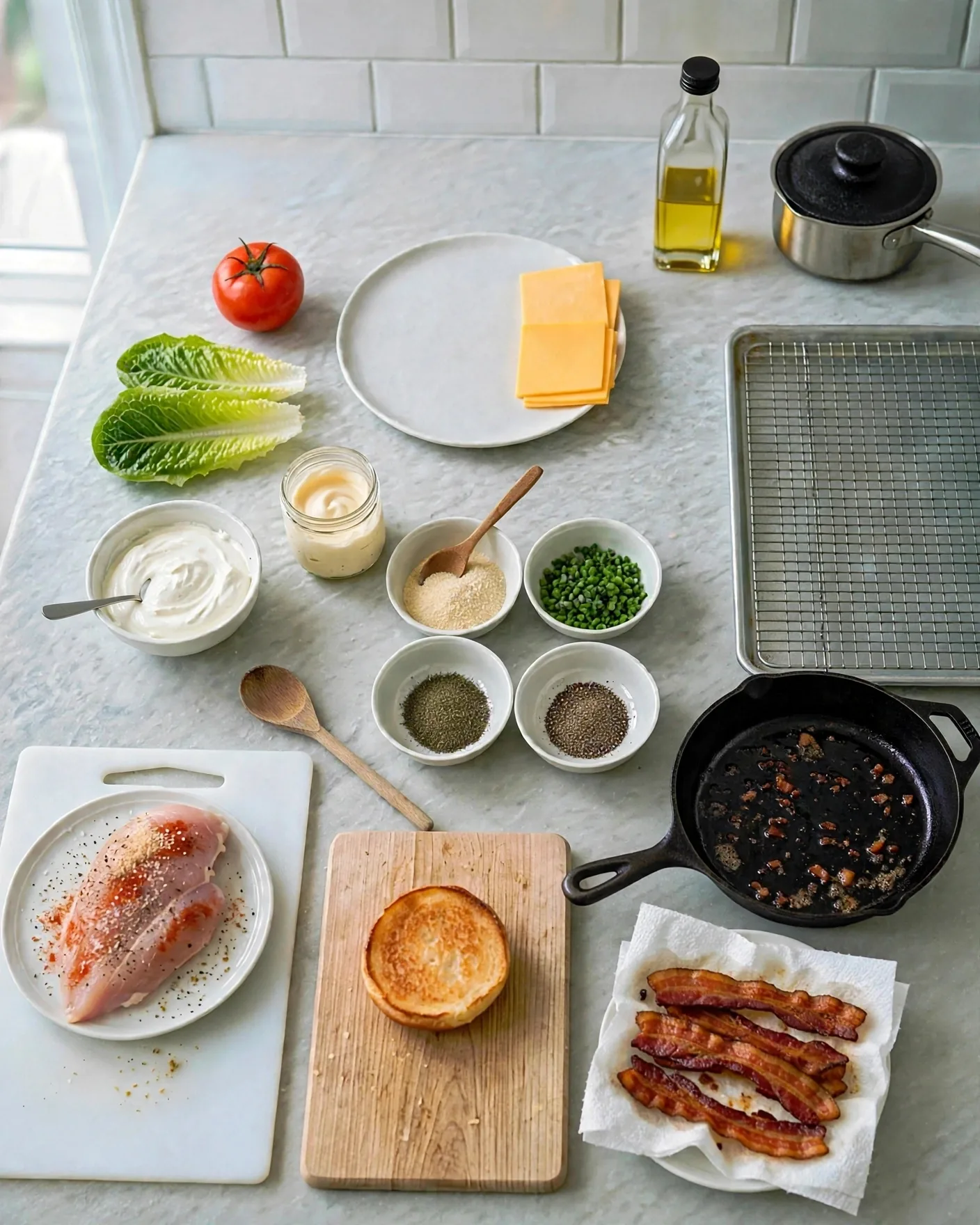 Crispy cooked bacon draining on a paper towel