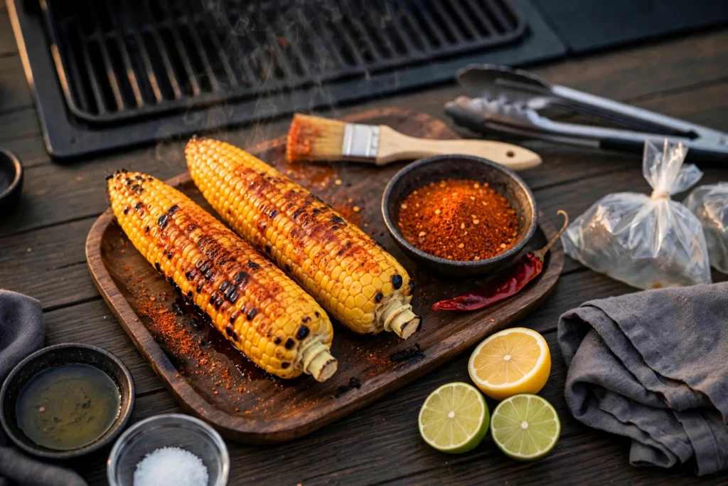 Spicy Cajun corn with paprika and dried chili