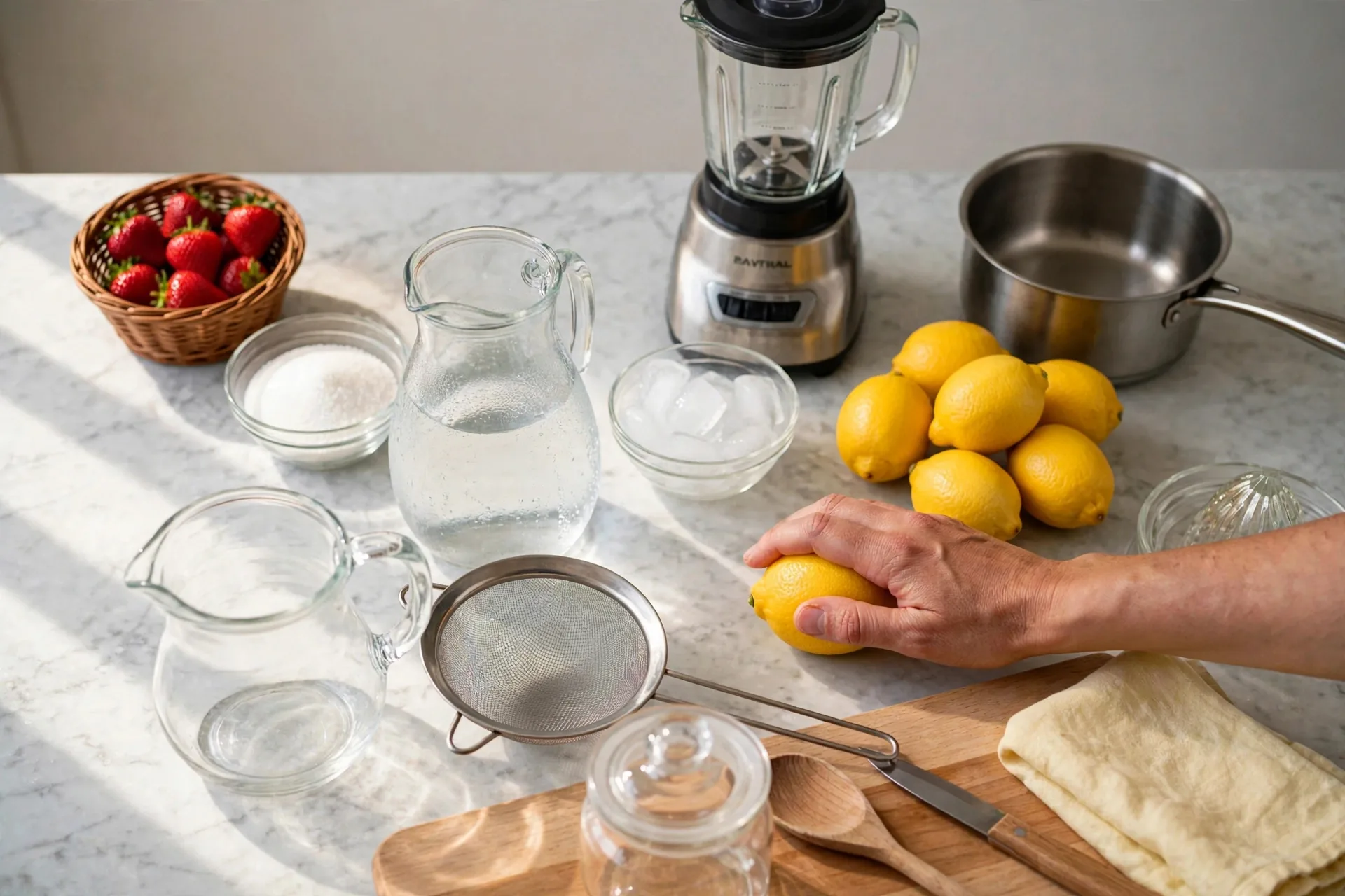 Palm rolling a whole lemon on the counter