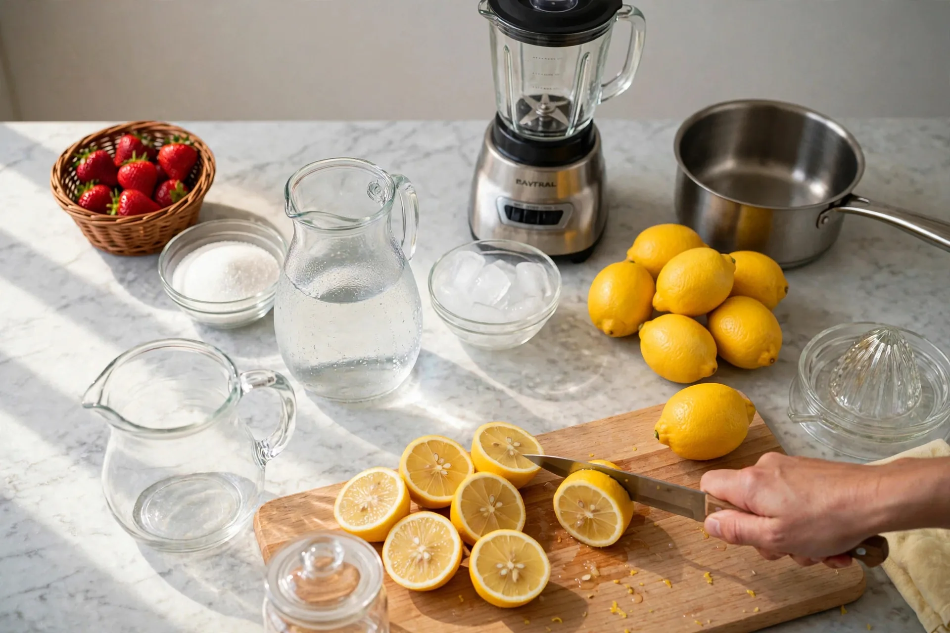 Lemons halved on a board showing juicy pale-yellow flesh